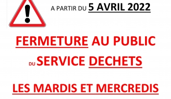 CHANGEMENT d'HORAIRES - SERVICE REDEVANCE